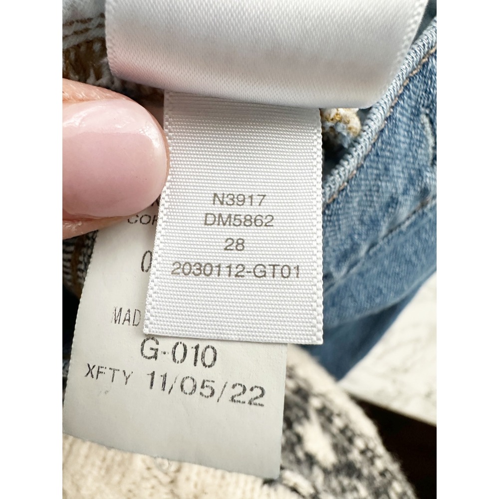 Madewell The Momjean High Rise Basley Wash Tapered Leg Blue Denim Jeans Size 28 - Picture 8 of 13